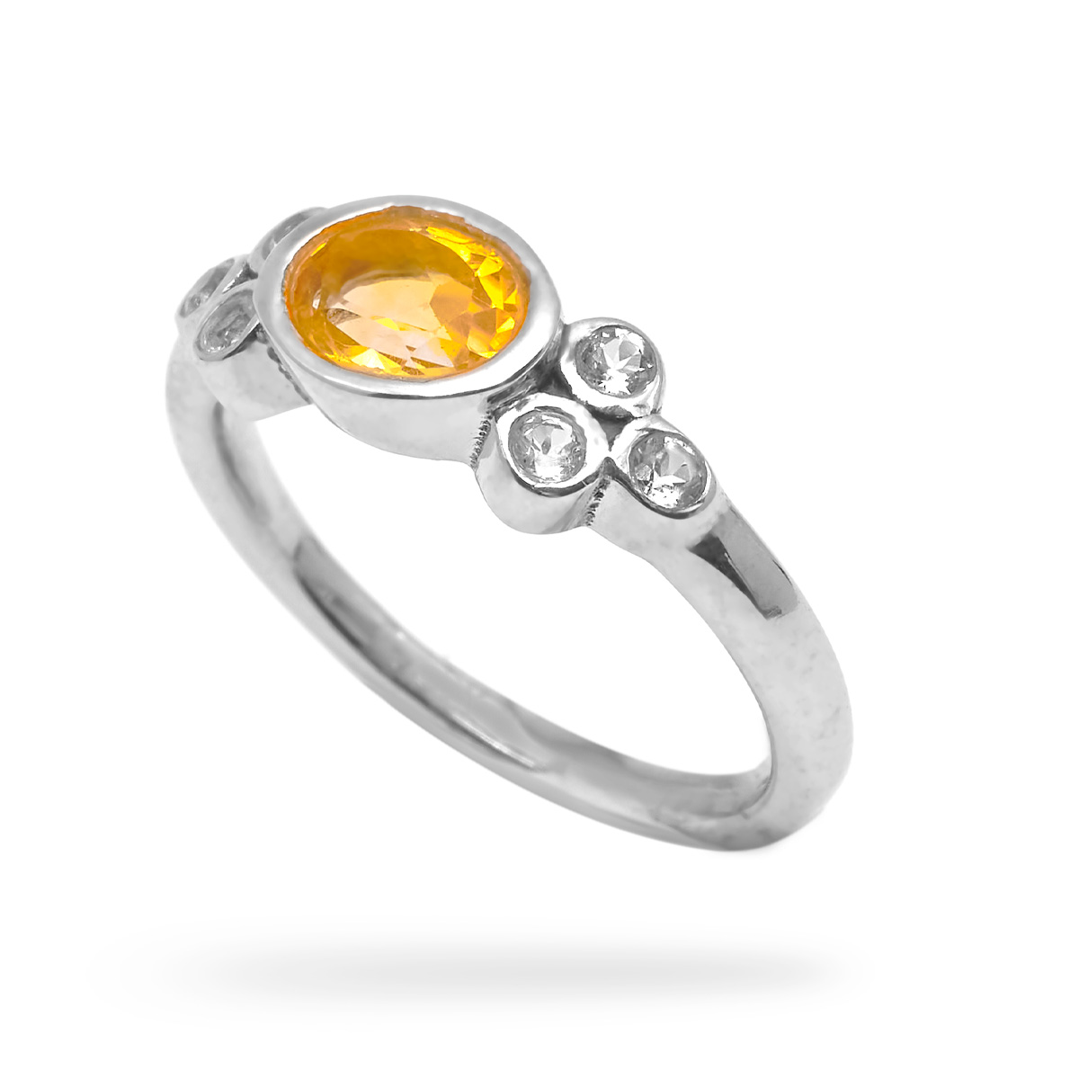 Bague citrine, topaze argent Bena